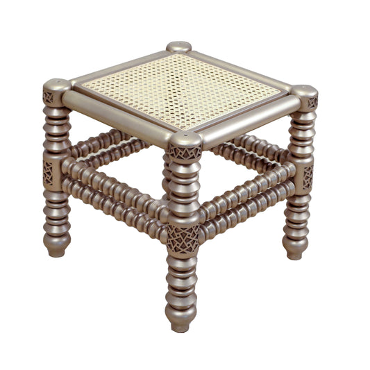 Handcrafted Mother of Pearl Square Stool